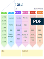 Horario de Clases Planificador Escolar Infantil Juvenil Colorido