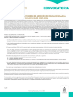 convocatoria PROCESO DE ADMISIÓN EN EDUCACIÓN BÁSICA carta