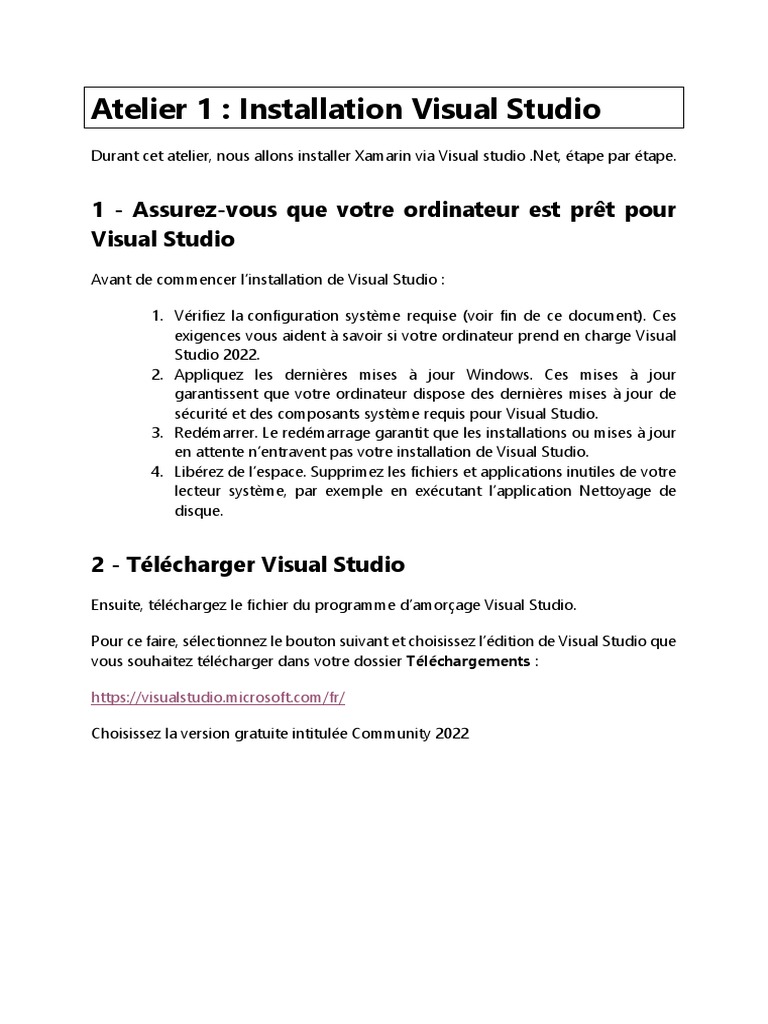 Installation de Visual Studio 2022 | PDF | Installation (Programmes ...