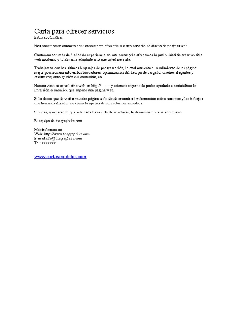 carta-para-ofrecer-servicios | PDF