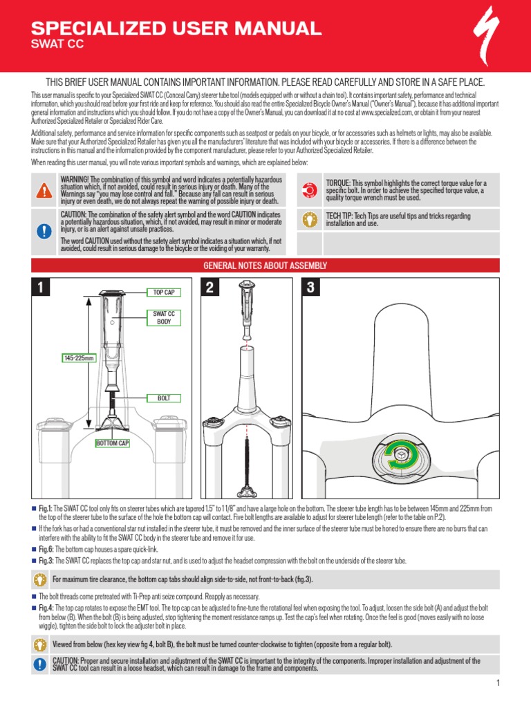 Specialized SWAT CC Tool User Manual | PDF
