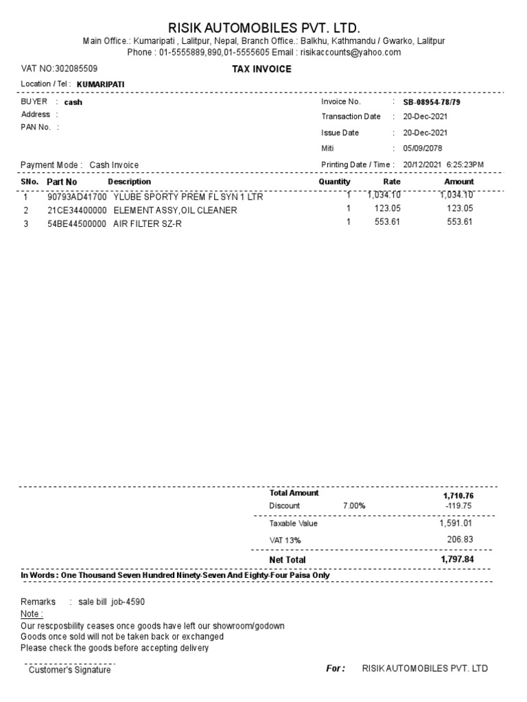 YLUBE Purchase Invoice Summary | PDF | Invoice | Value Added Tax