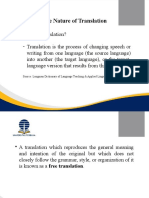 The Nature of Translation: Source: Longman Dictionary of Language Teaching & Applied Linguistics