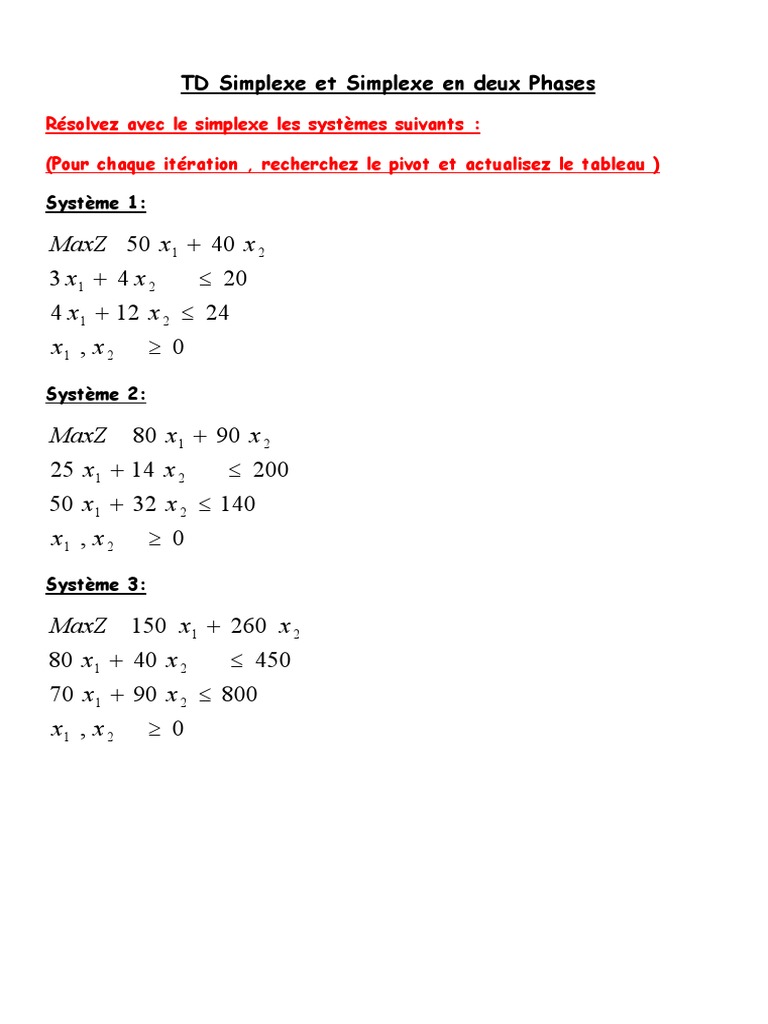 Exercice Simplexe Corrigé – Problème Simplexe Corrigé Pdf – HZVVND