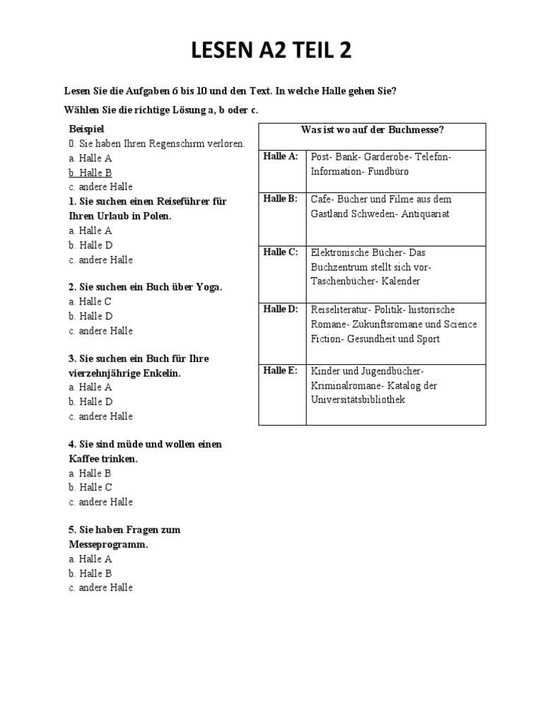 Lesen A2 | PDF
