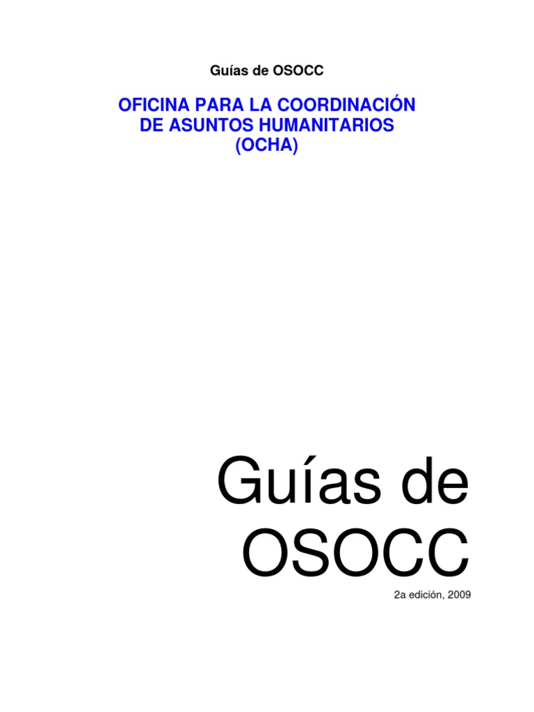 OSOCC Guidelines SPA | PDF | Aeropuerto | Liderazgo