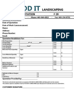 Quote Sheet 2011