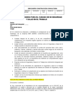 Acta de Compromiso para El Cuidado de Mi Salud