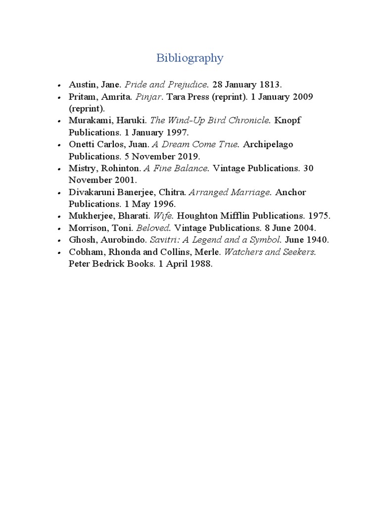 Essential Literary Works Bibliography | PDF