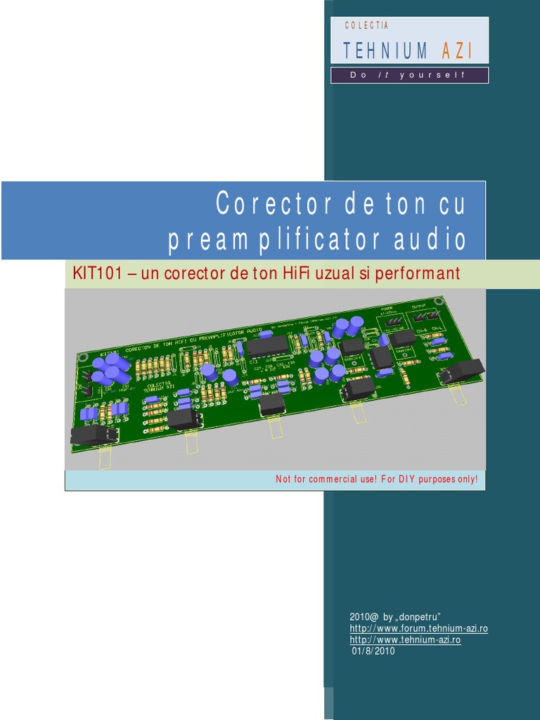 KIT101 - Corector de Ton Cu Preamplificator Audio | PDF