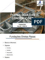 Construção fundações rasas