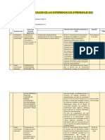 Matriz de La Planificación de Las Experiencias de Aprendizaje 2023