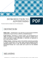 Definitions - Advertising