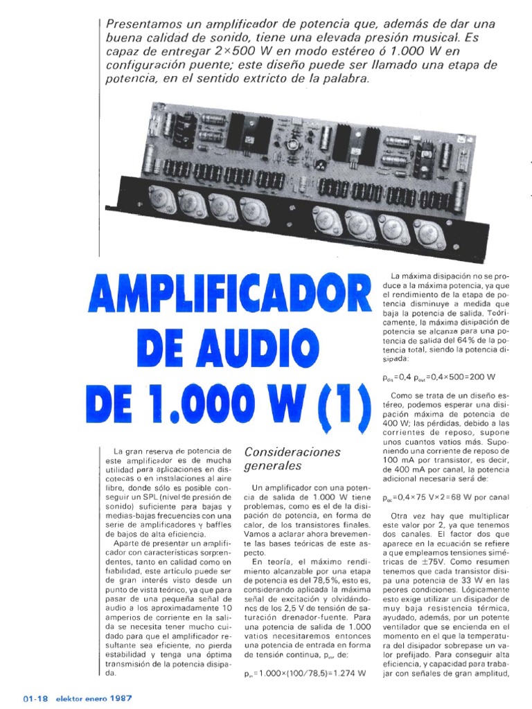 Amplificador MOSFET 500W - 4ohms | PDF