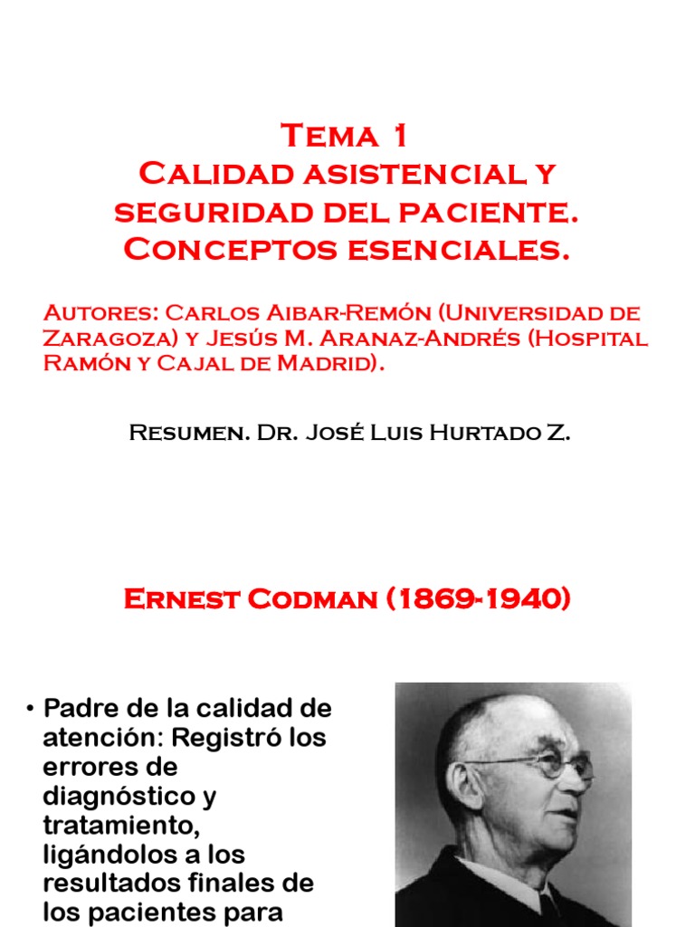 Calidad y Seguridad del Paciente | PDF | Seguridad del paciente ...