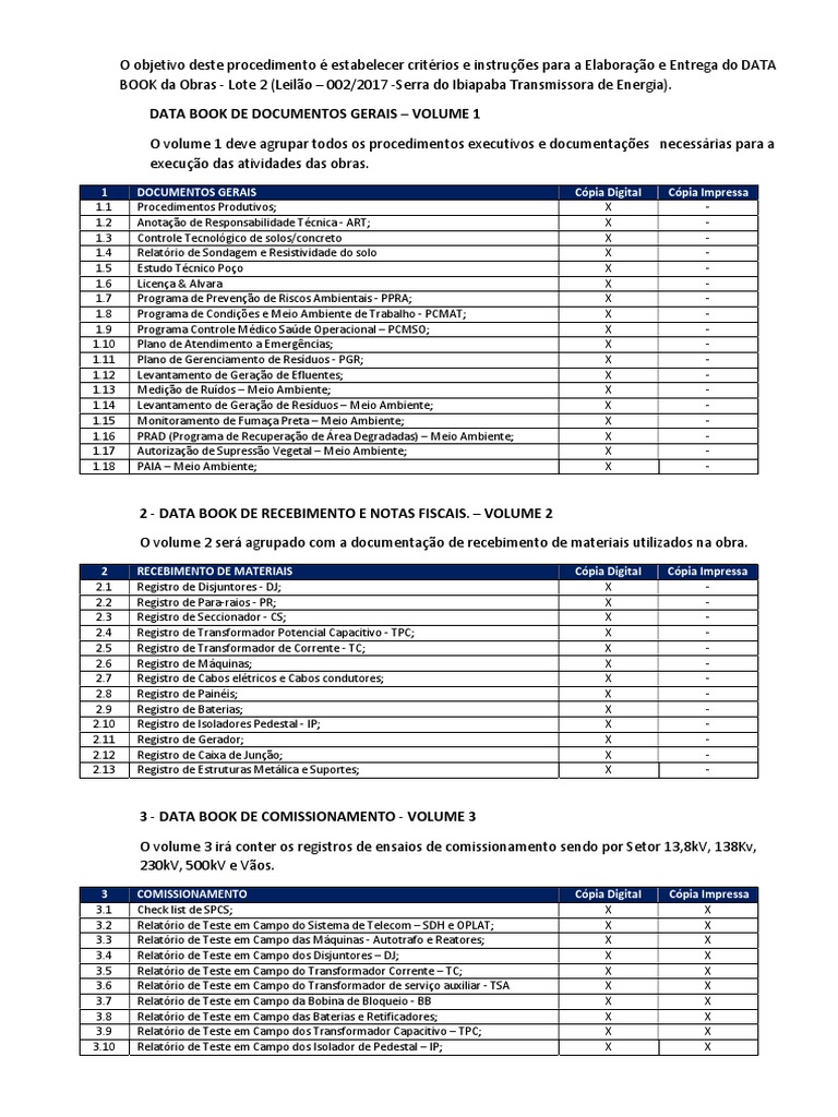 Elaboração do Data Book de Obras | PDF | Desperdício | Engenharia Elétrica