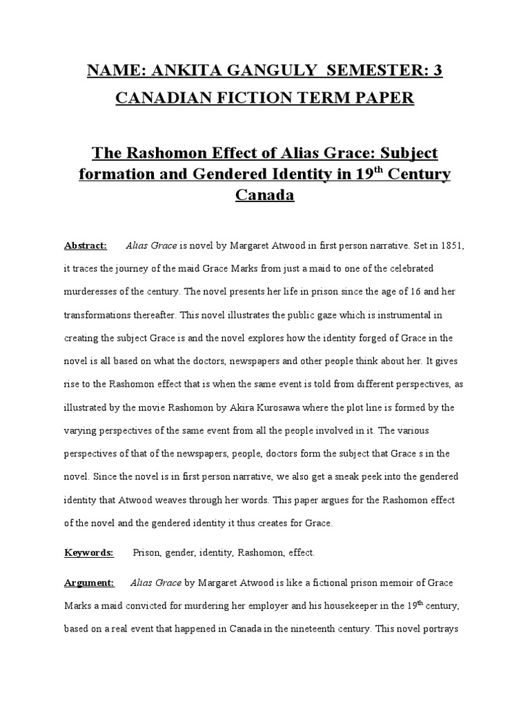 Canadian Fiction Term Paper | PDF | Narration