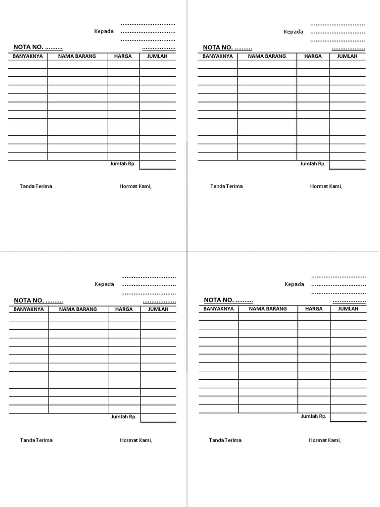 Nota kosong pdf