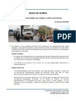 Situacion Del Paro de Transportistas y Agricultores Agrarios 18jul22