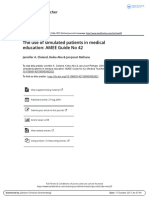 The use of simulated patients in medical education- AMEE Guide No 42