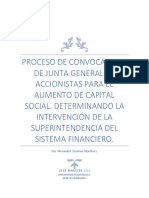 Proceso de Convocatoria de Junta General de Accionista para El Aumento de Capital