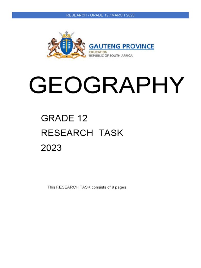 geography grade 12 research task march 2023