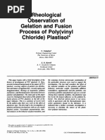 Rheological Observation of Gelation and Fusion Process of Poly (Viny1 Chloride) Plastisol