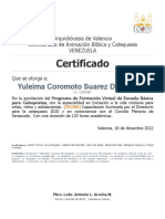 Certificado Formación Catequistas Venezuela