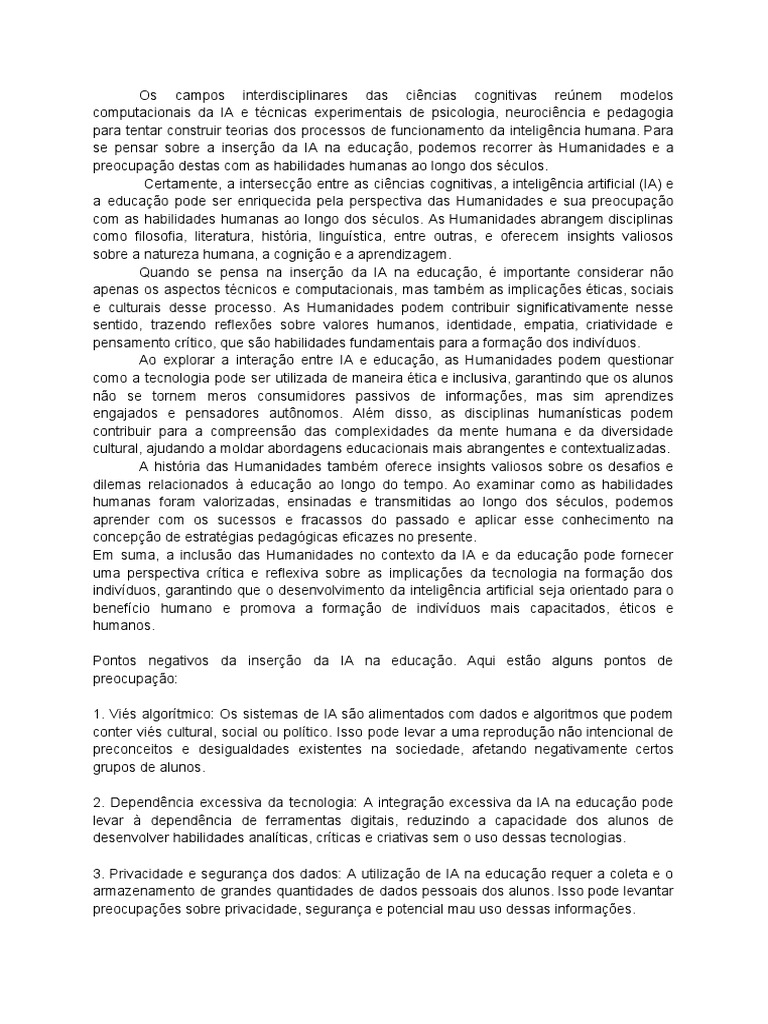 Impactos Negativos da IA na Educação | PDF | Carreira e Crescimento ...