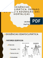 Exigências Edafoclimáticas, Preparo Do Solo e Adubação Das Hortaliças