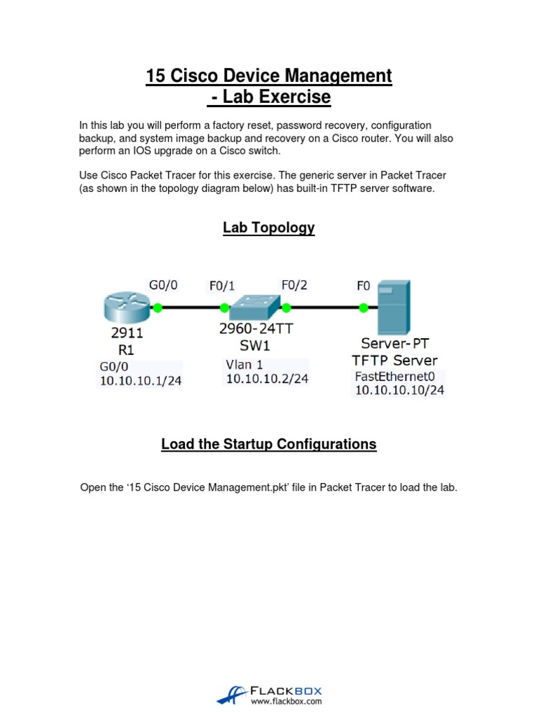 15 Cisco Device Management Lab Exercise v2 PDF