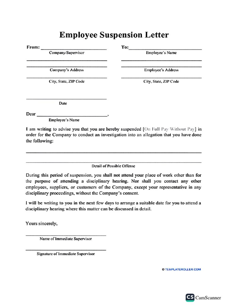 Suspension Letter PDF