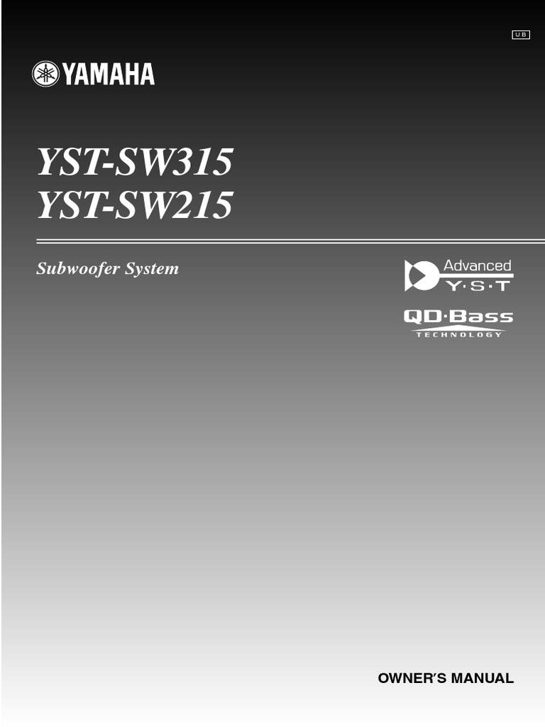 Yamaha Yst sw315 Manual de Usuario | PDF | Loudspeaker | Ac Power Plugs ...