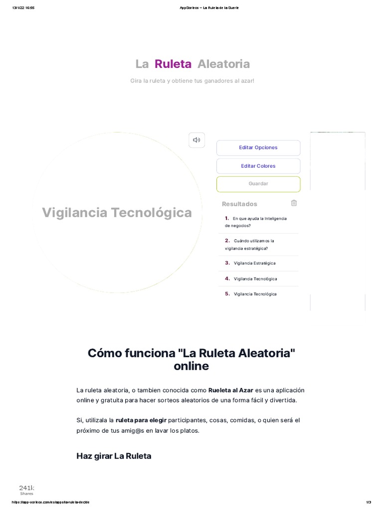 Ruleta Aleatoria para Sorteos Online | PDF | Ruleta