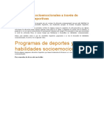 Habilidades Socioemocionales A Través de Actividades Deportivas