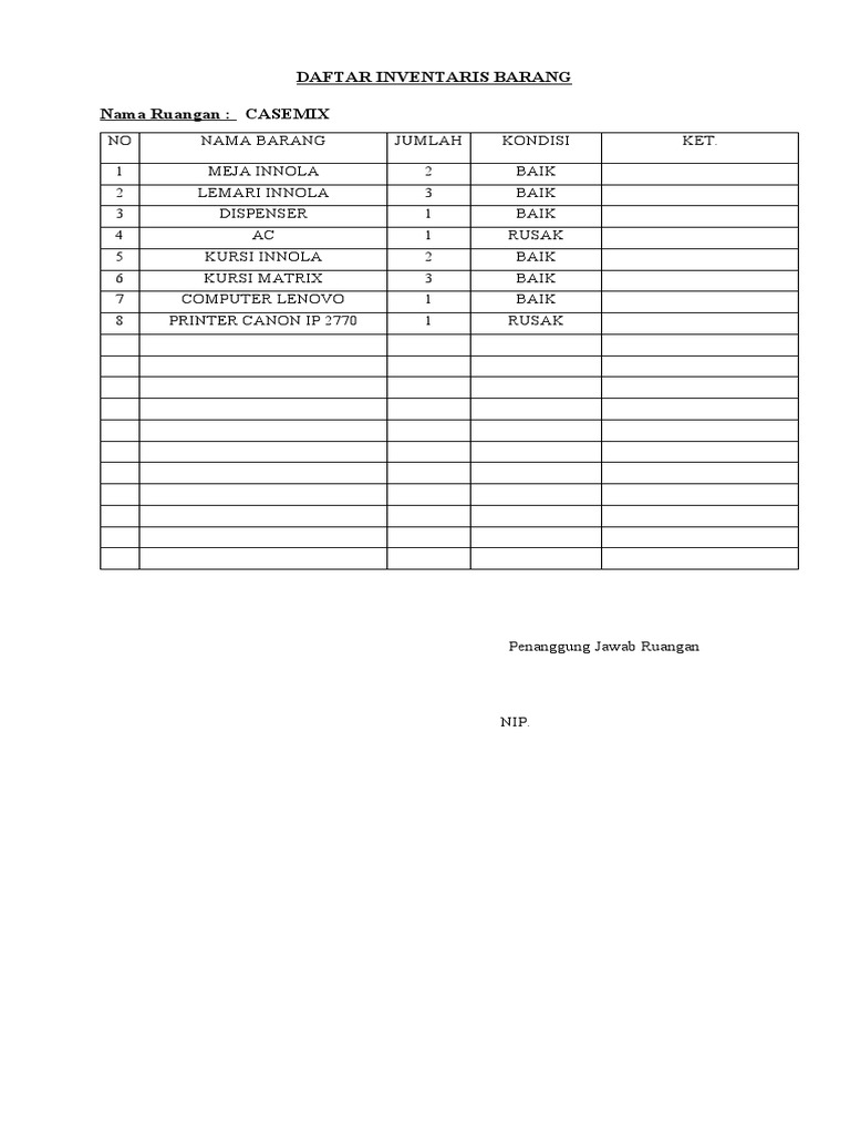 Dafta Infentaris Barang | PDF