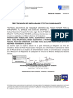 Certificación de Datos para Efectos Consulares: Nro. Trámite: Fecha de Proceso: Oficina de Emisión: N°