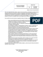 Politica de Gestion de Seguridad y Salud en El Trabajo Actualizada