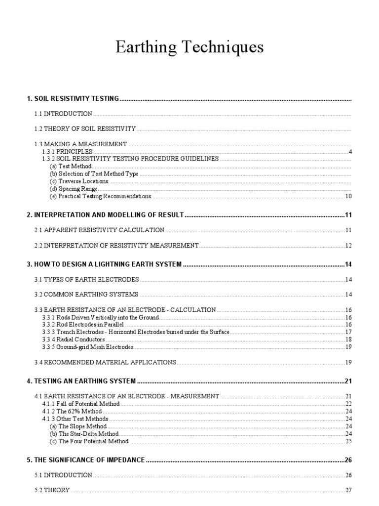 Lightning Man - Earthing Techniques | PDF | Electrical Resistivity And ...