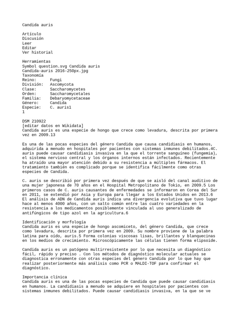 Candida Auris | PDF
