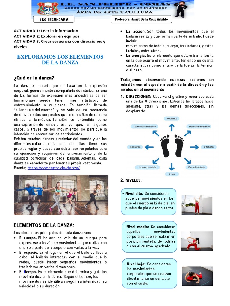 Actividades de danza para secundaria | PDF | Bailes | Las artes escénicas