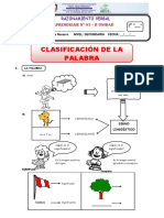 Clasificación de La Palabra para Primero de Secundaria