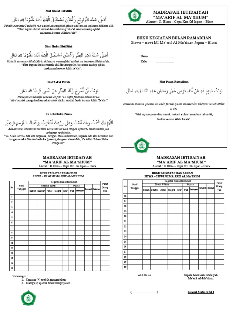 Buku Kegiatan Ramadhan Pdf