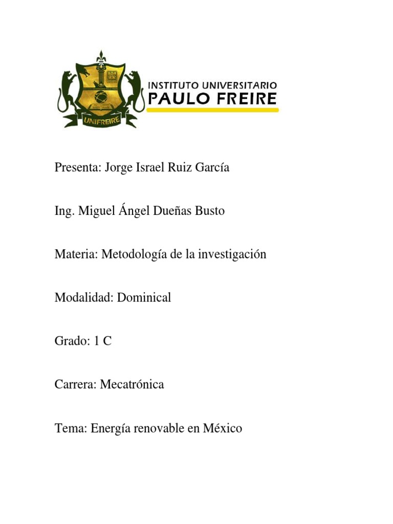 Energía Renovable en México: Retos y Oportunidades | PDF | Energía ...