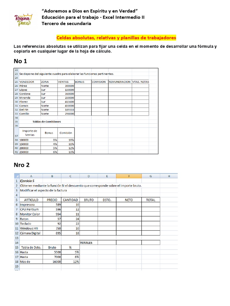 Ejercicios de excel intermedio ii 3 pdf