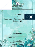 Science 10 Portfolio of Outputs Coverpage