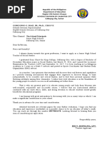 Sample Application Letter For Deped