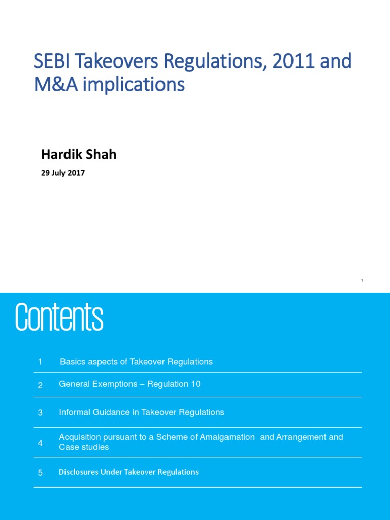SEBI Takeover Regulations PDF