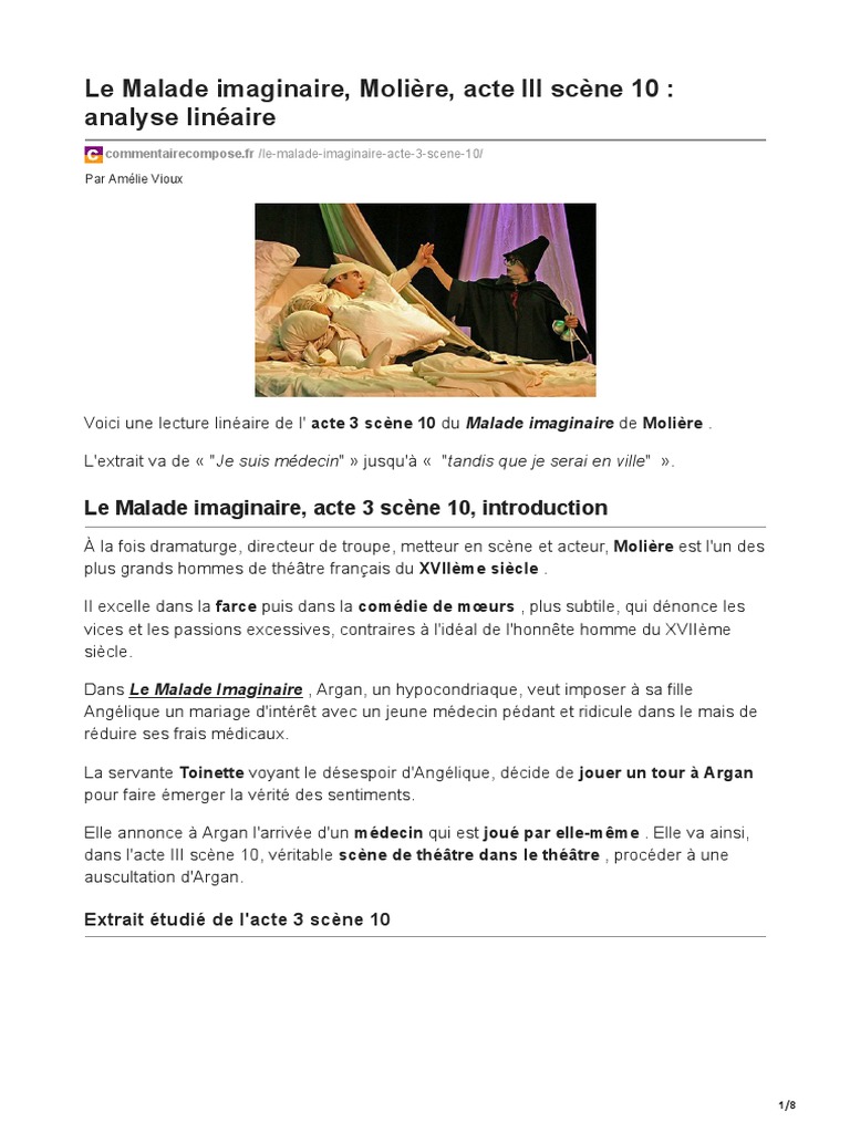 Analyse de l'acte 3, scène 10 du Malade imaginaire | PDF | Bien-être
