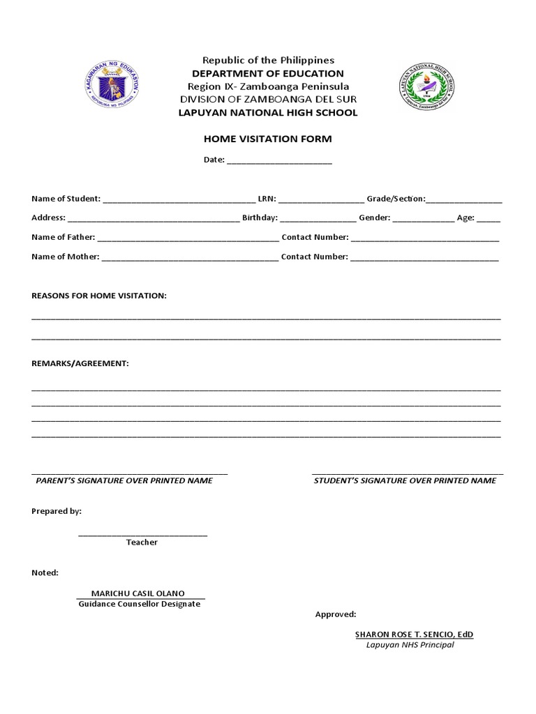 Home Visitation Form PDF